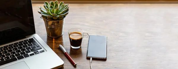 Organized administrative workspace for small business support